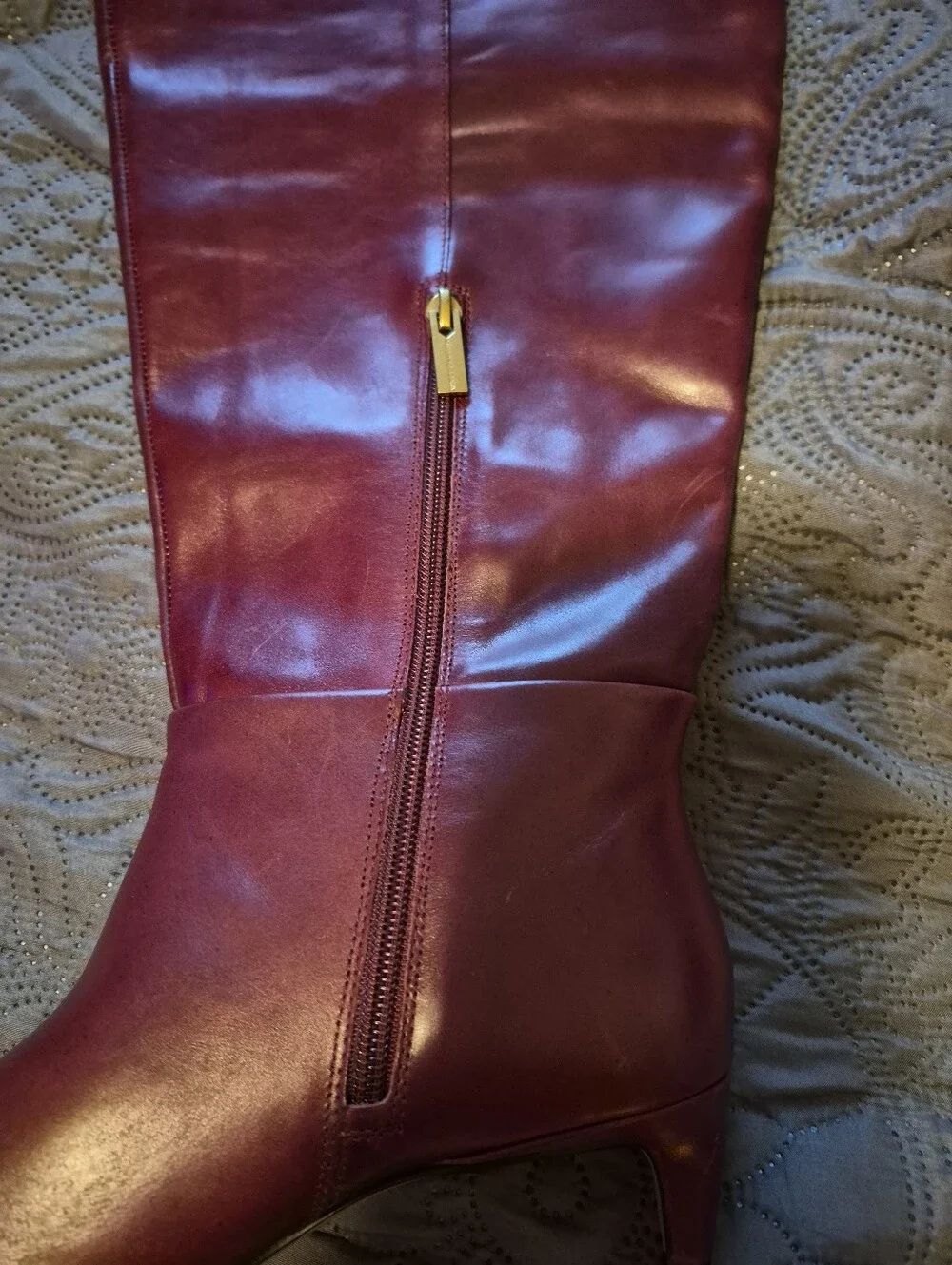 New Unboxed Vince Camuto Knee-High Genuine Leather Thigh High Boot in Chianti 7W